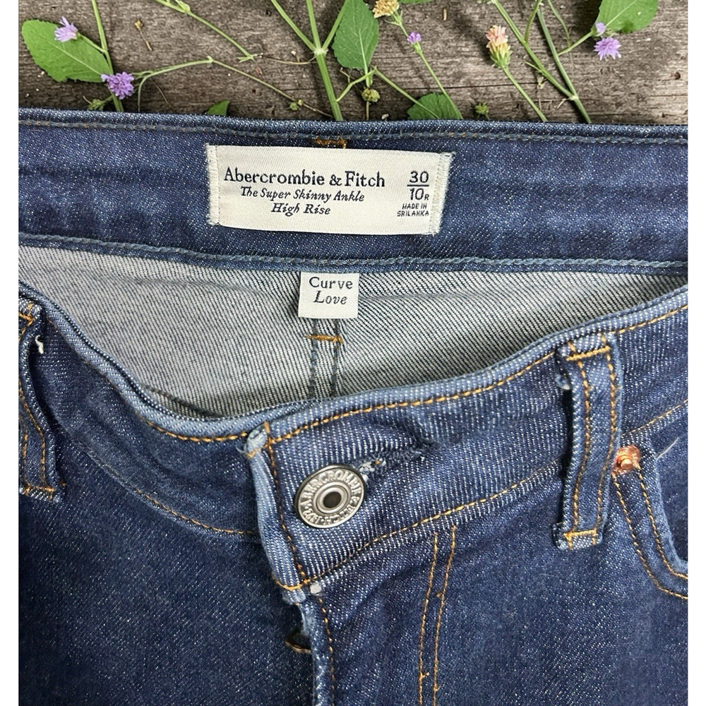 Women's Abercrombie & Fitch The Super Skinny Ankle High Rise Jeans Sz 30 10 Reg - Picture 4 of 5